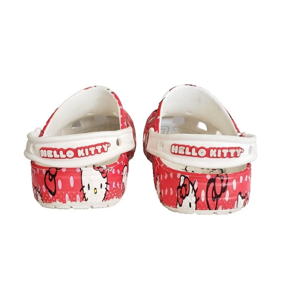 Crocs Hello Kitty Red Classic Clogs Girls Big Kids Size J4